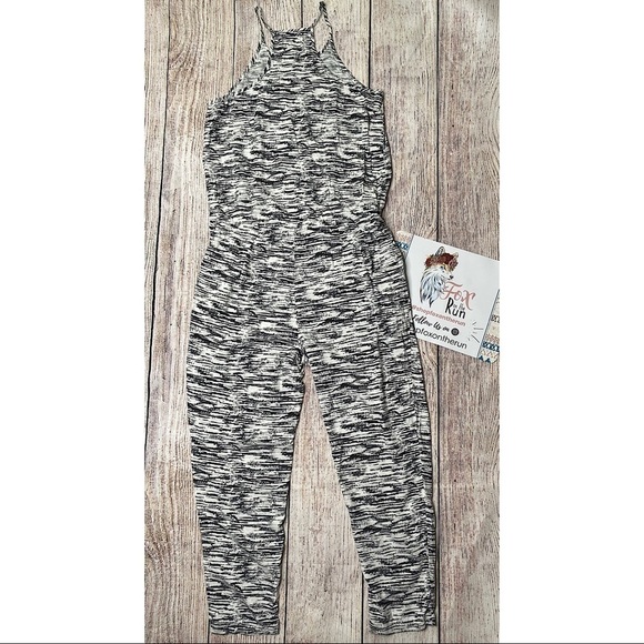 LOU & Grey Space Dye Racerback Drawstring Jumpsuit Size Small - Picture 3 of 10